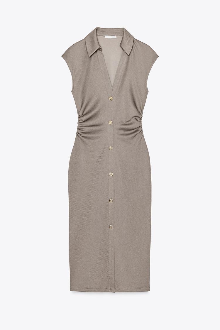 Nia – Draped Shirt Dress