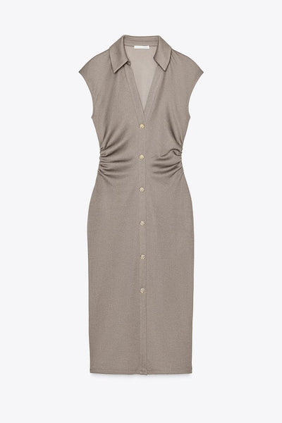 Nia – Draped Shirt Dress