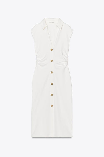 Nia – Draped Shirt Dress