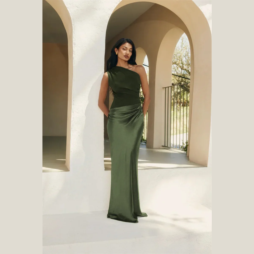 Alina - One Shoulder Pleated Dress