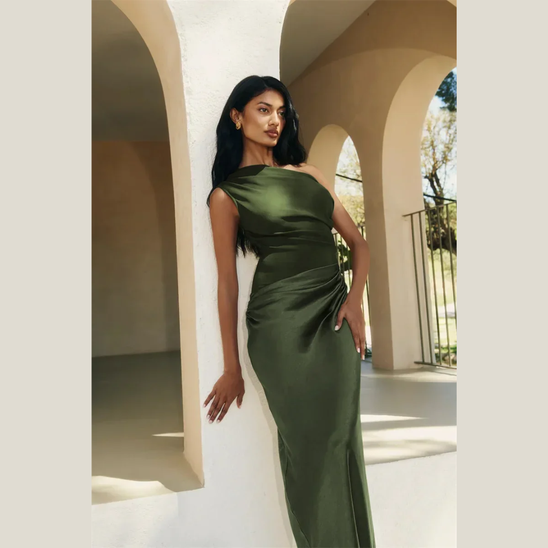 Alina - One Shoulder Pleated Dress