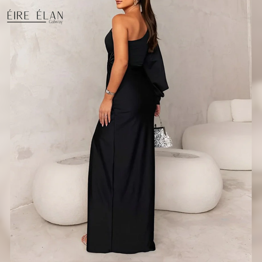Marielle – Elegant One-Shoulder Satin Dress