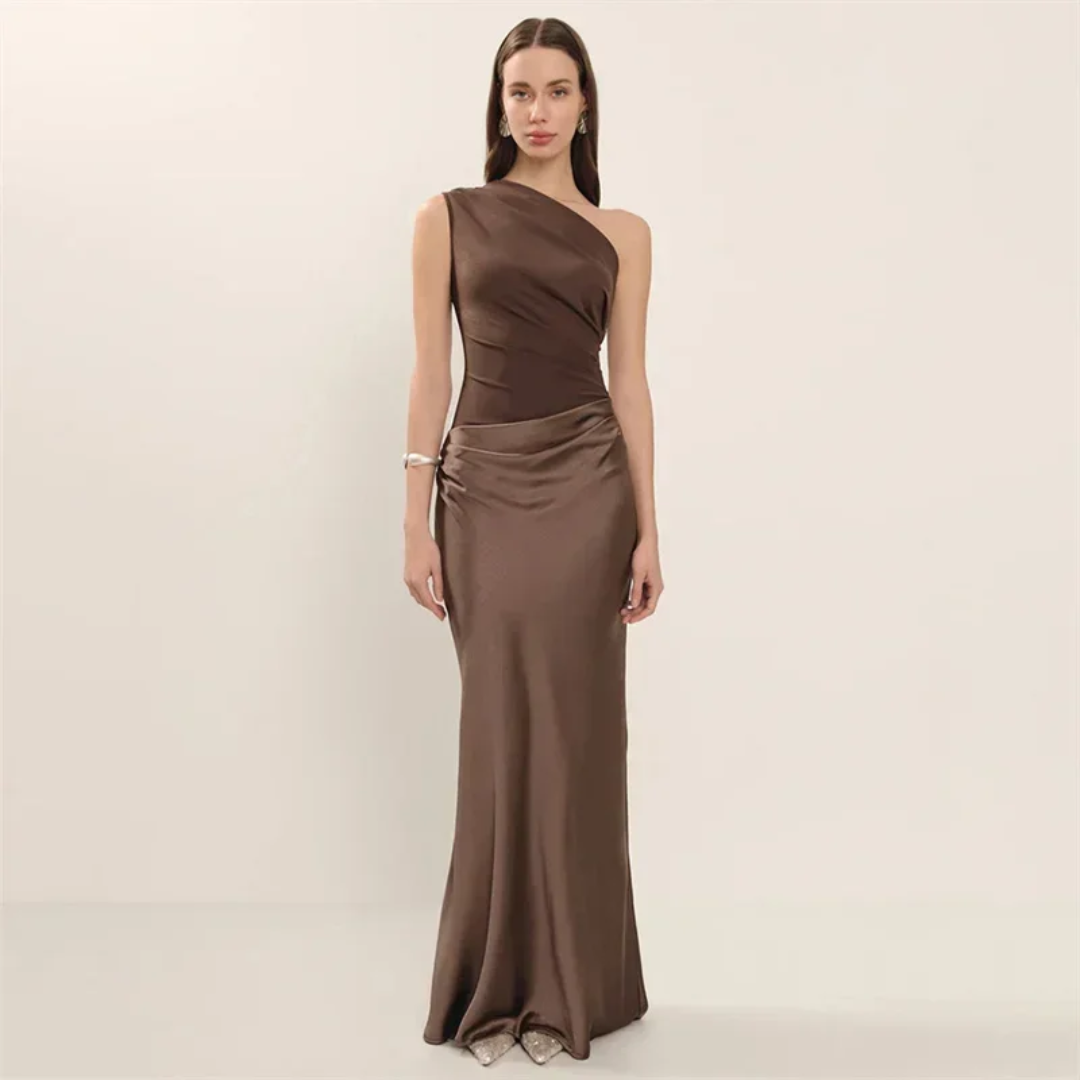 Alina - One Shoulder Pleated Dress