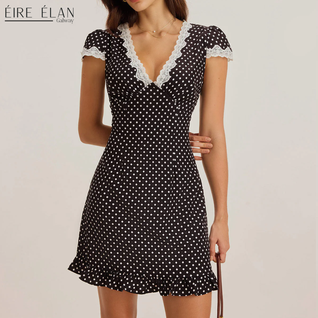 Helen – Polka Lace Mini Dress