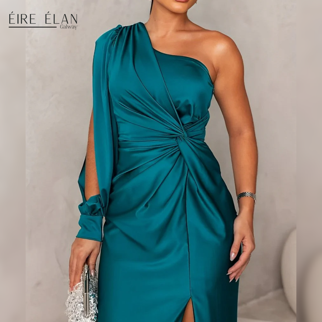 Marielle – Elegant One-Shoulder Satin Dress