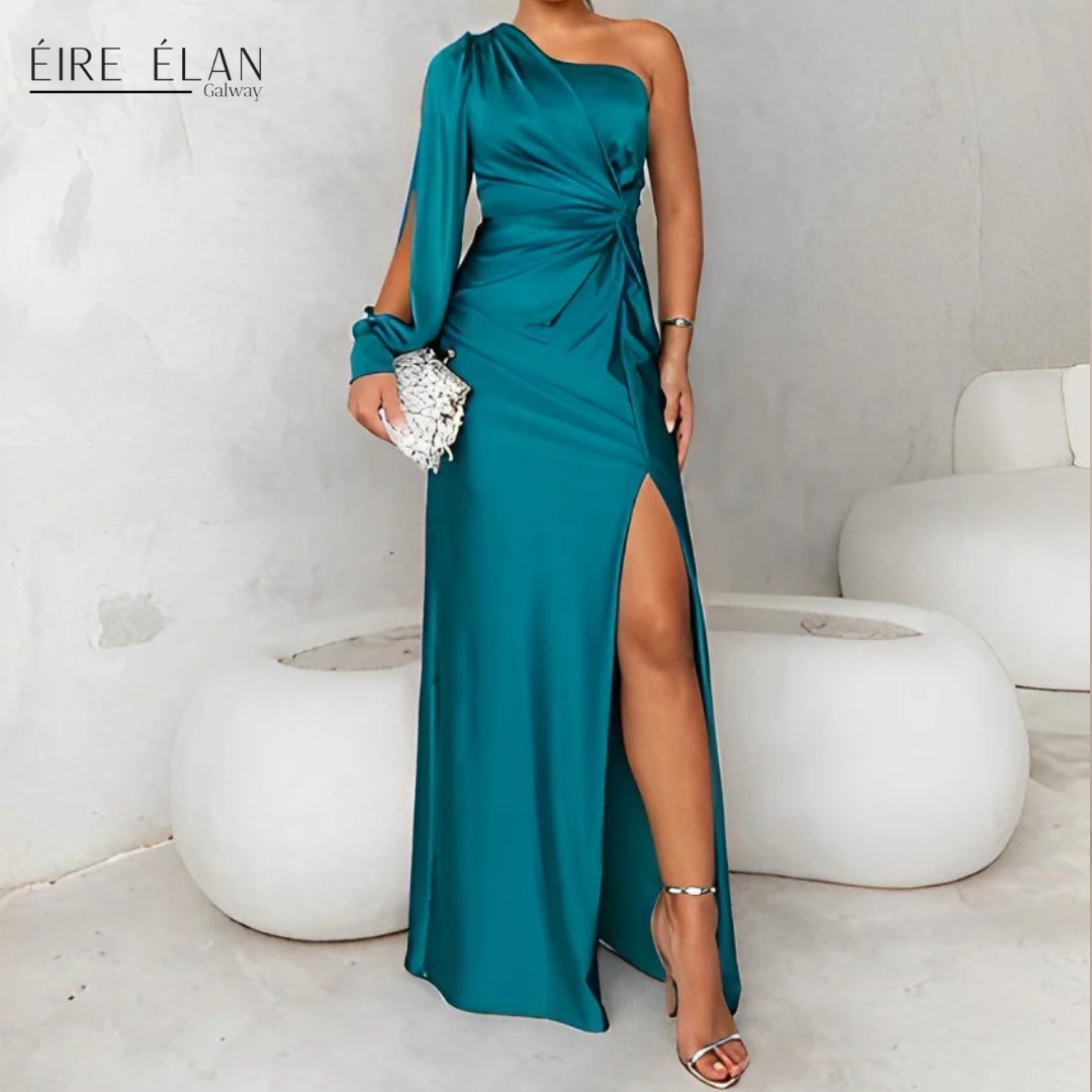 Marielle – Elegant One-Shoulder Satin Dress