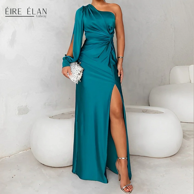Marielle – Elegant One-Shoulder Satin Dress