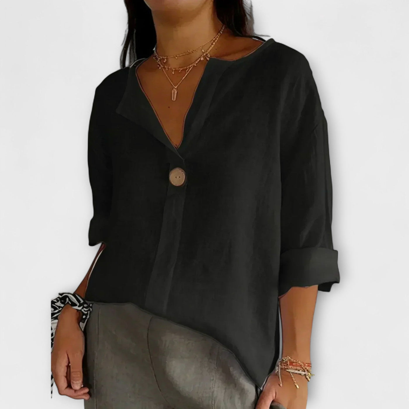 Joyce – Elegant V-Neck Blouse