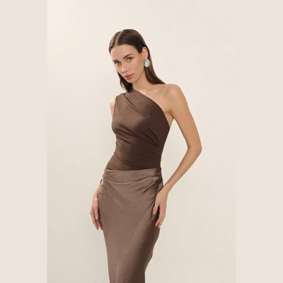 Alina - One Shoulder Pleated Dress