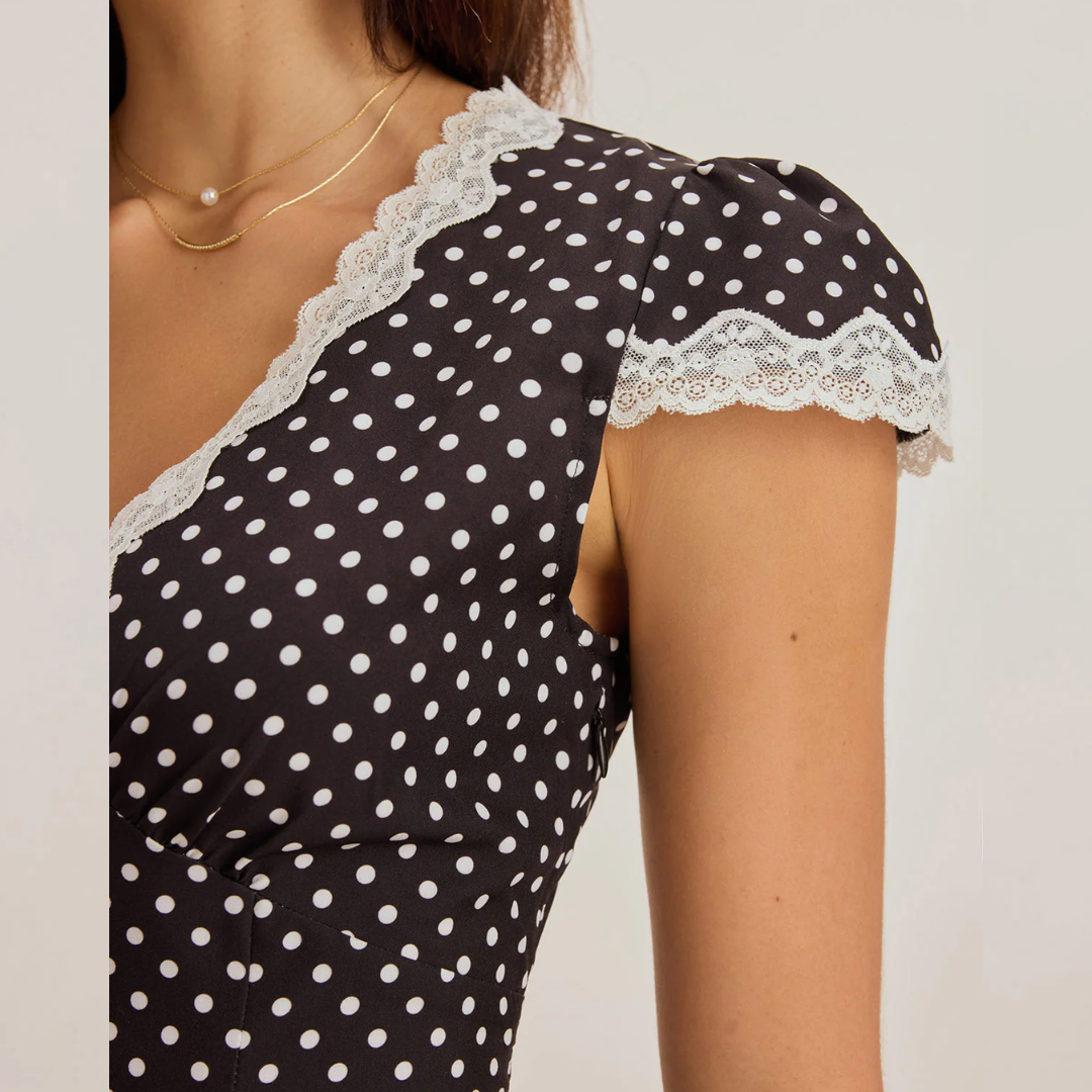 Helen – Polka Lace Mini Dress
