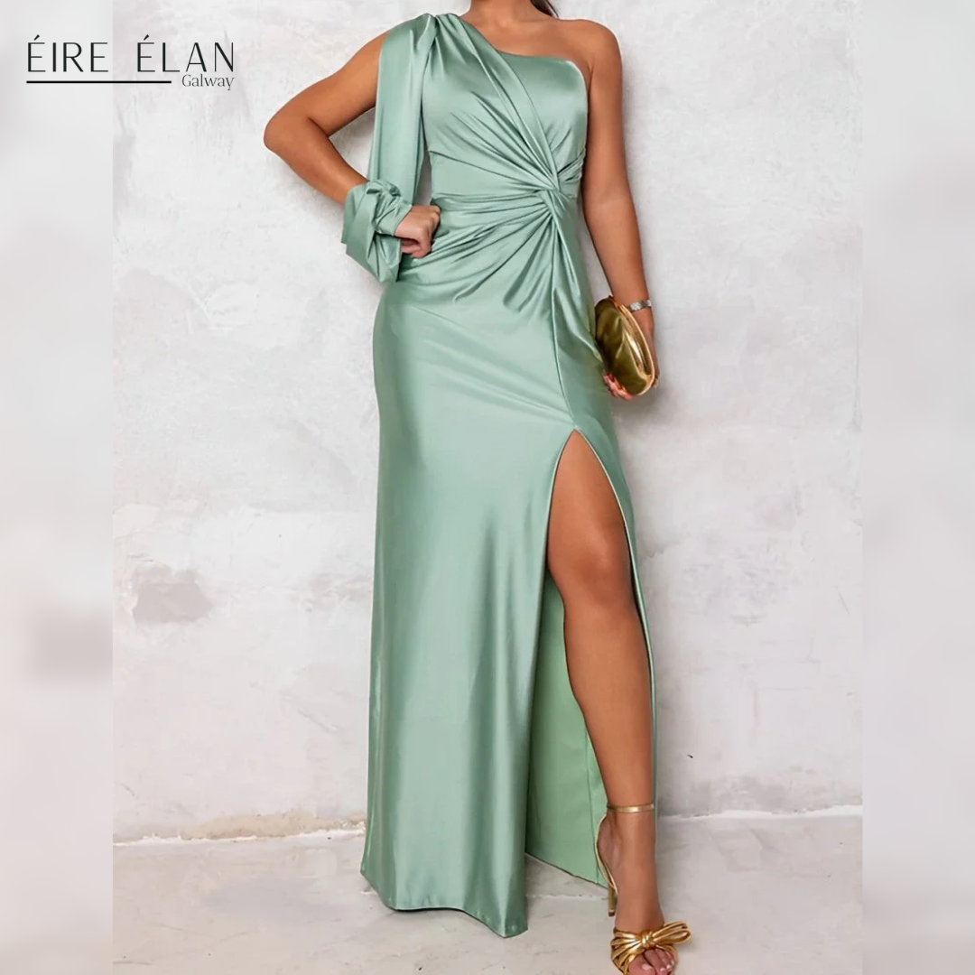 Marielle – Elegant One-Shoulder Satin Dress