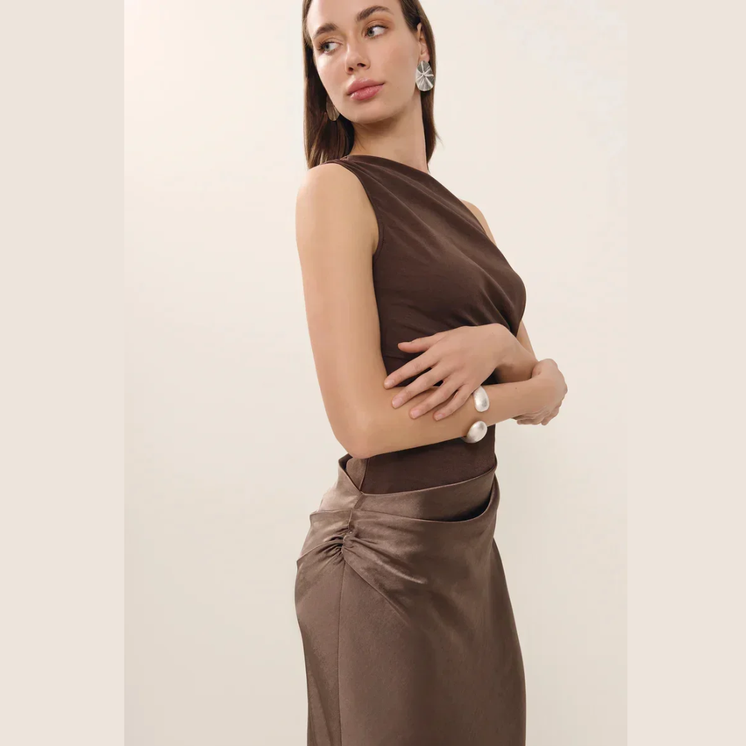 Alina - One Shoulder Pleated Dress