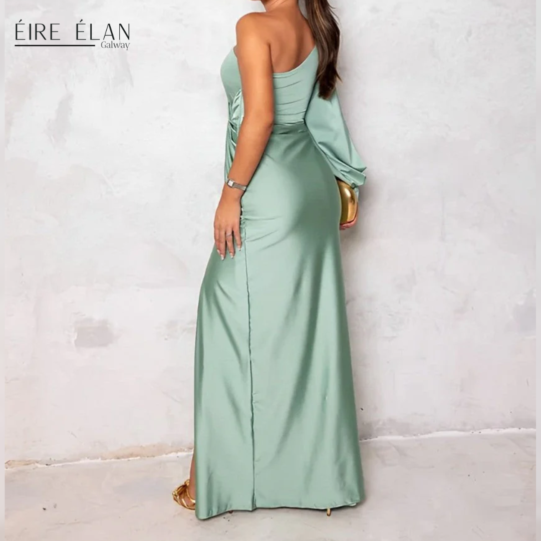 Marielle – Elegant One-Shoulder Satin Dress