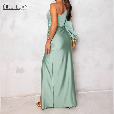 Marielle – Elegant One-Shoulder Satin Dress