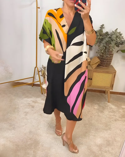 Aurora – Leaf Whisper Midi Dress