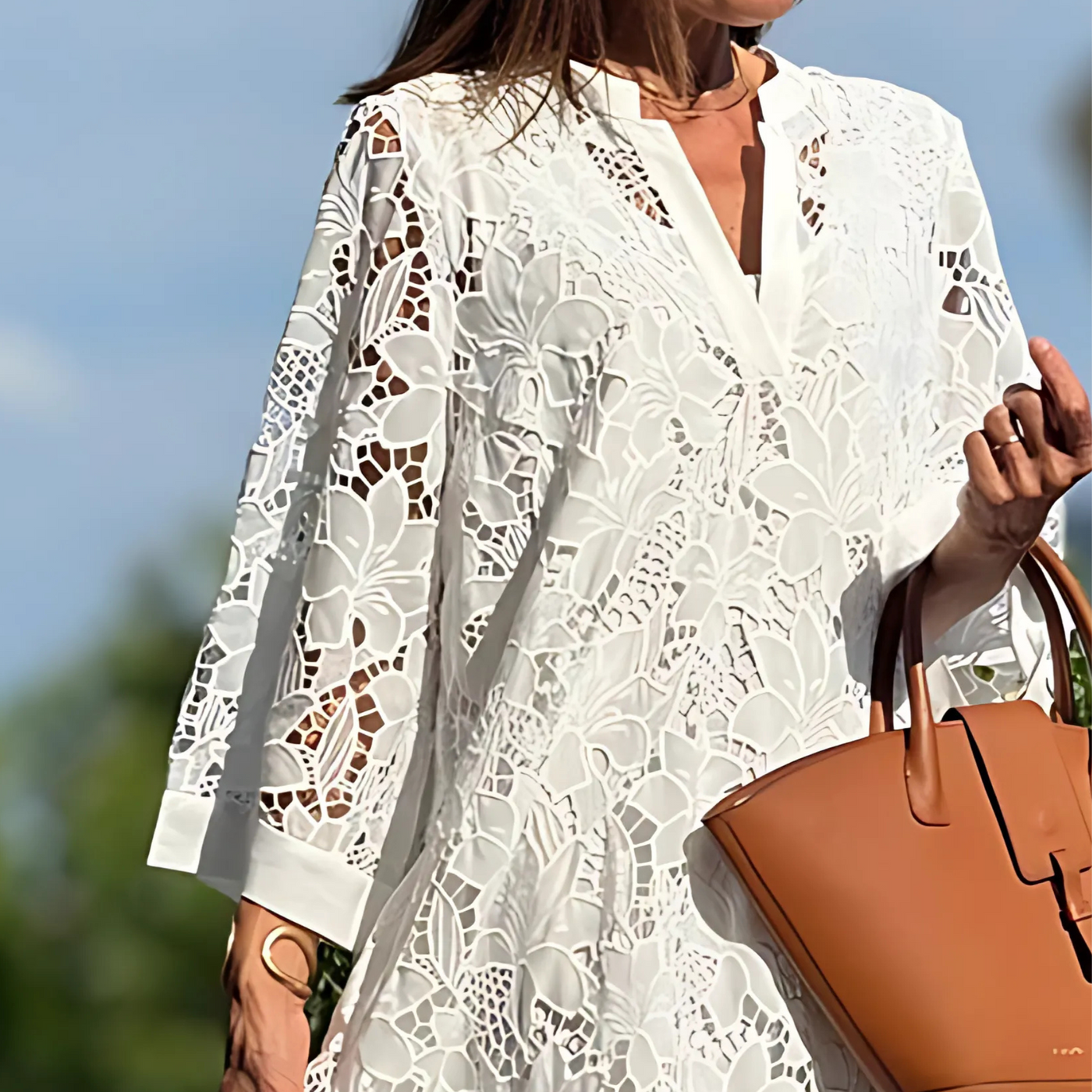 Sandra - Embroidered Midi Dress