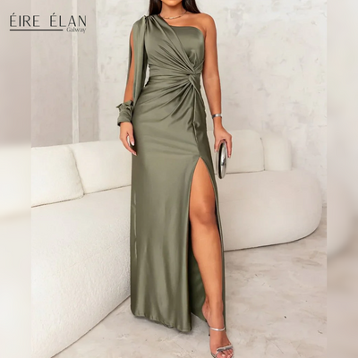 Marielle – Elegant One-Shoulder Satin Dress