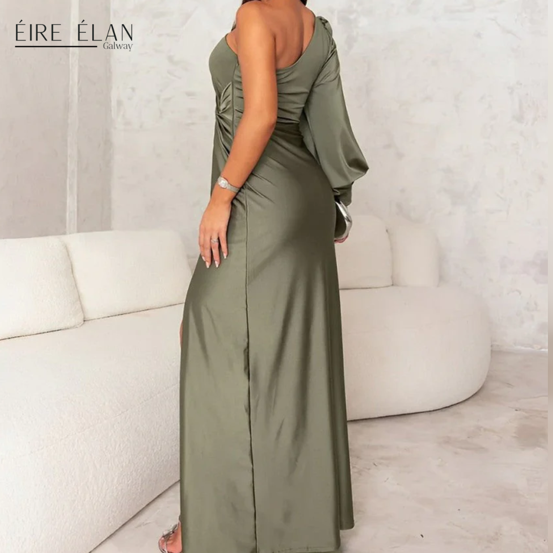 Marielle – Elegant One-Shoulder Satin Dress