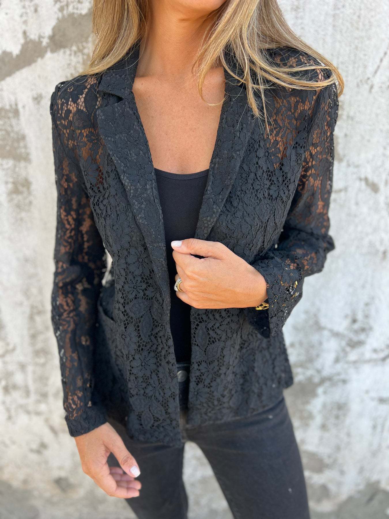 Lena – Sheer Lace Blazer