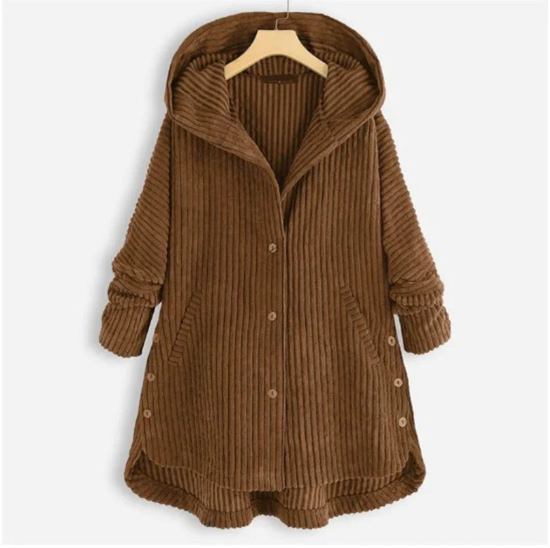Tara – Corduroy Hooded Coat