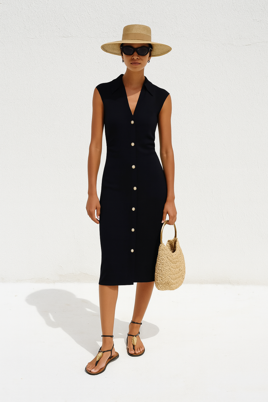 Nia – Draped Shirt Dress