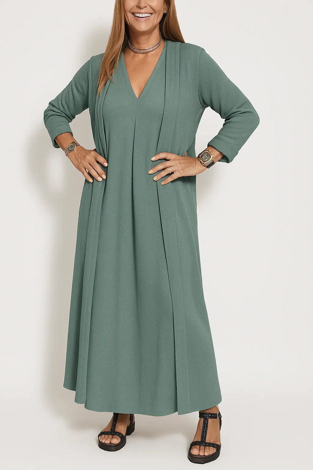 Saorla - Elegant Long Dress  + Matching Cardigan Free worth €55!