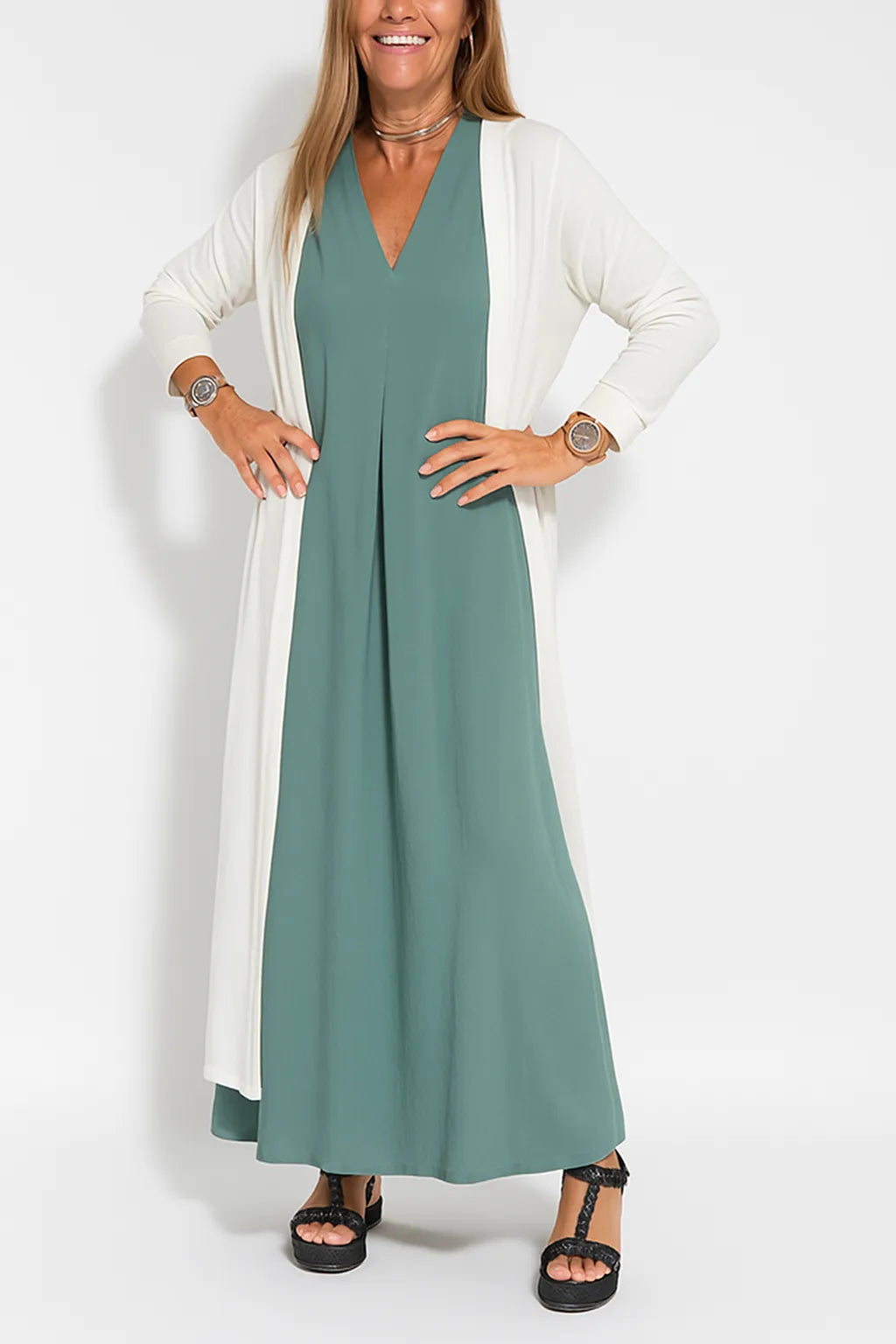 Saorla - Elegant Long Dress  + Matching Cardigan Free worth €55!