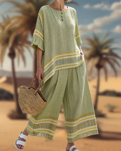 Cala - linen striped set