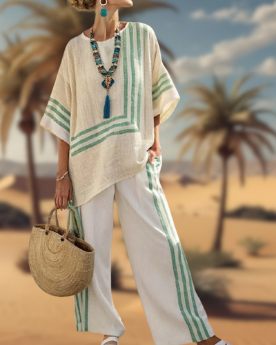 Cala - linen striped set