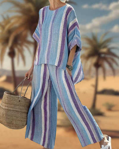 Cala - linen striped set