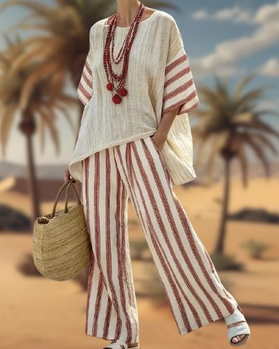 Cala - linen striped set