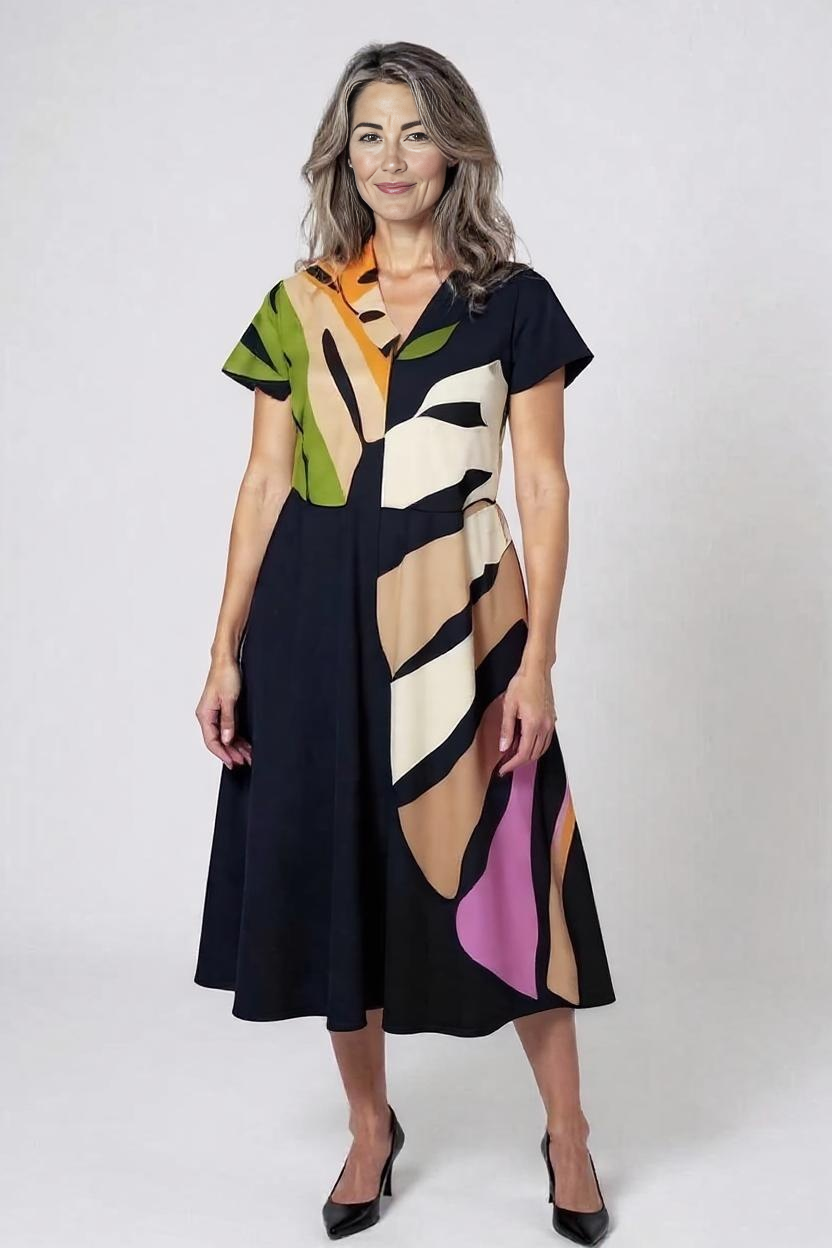 Aurora – Leaf Whisper Midi Dress