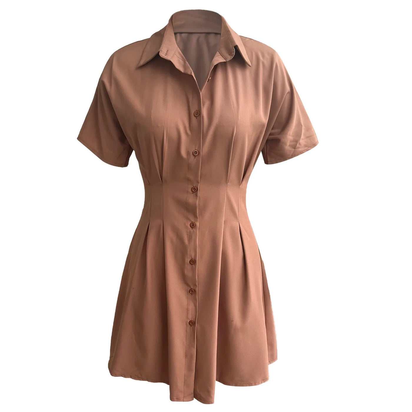 Ann – Tailored Pleat Shirt Dress