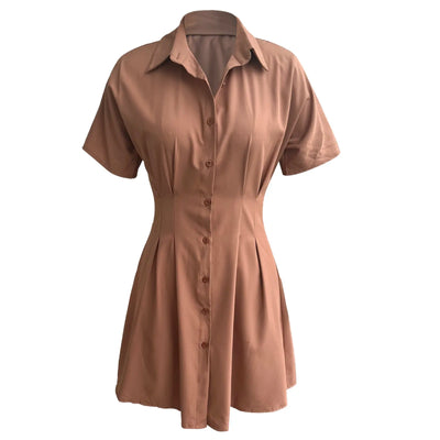 Ann – Tailored Pleat Shirt Dress