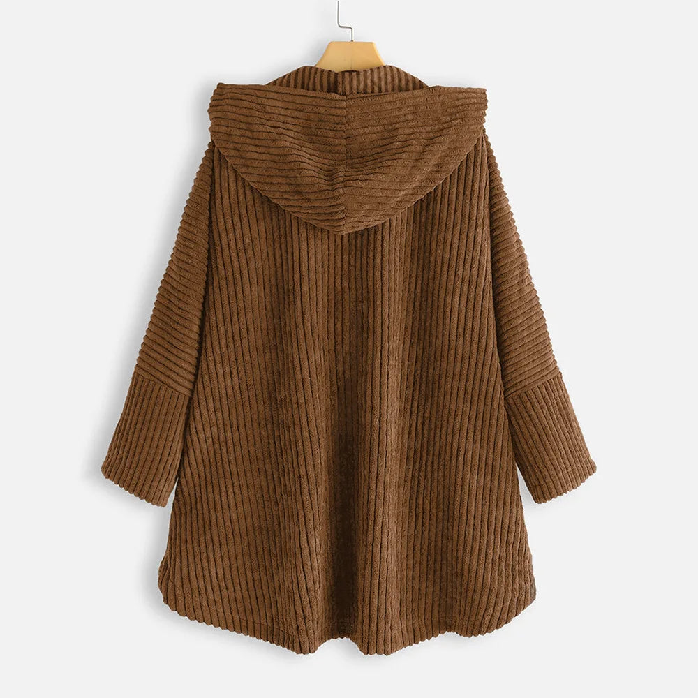 Tara – Corduroy Hooded Coat