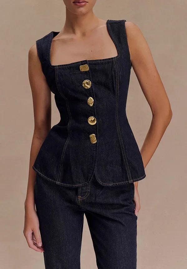 Adriane – Sculpted Denim Set