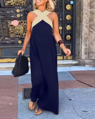 Nicole - Stylish Crossover Neckline Dress