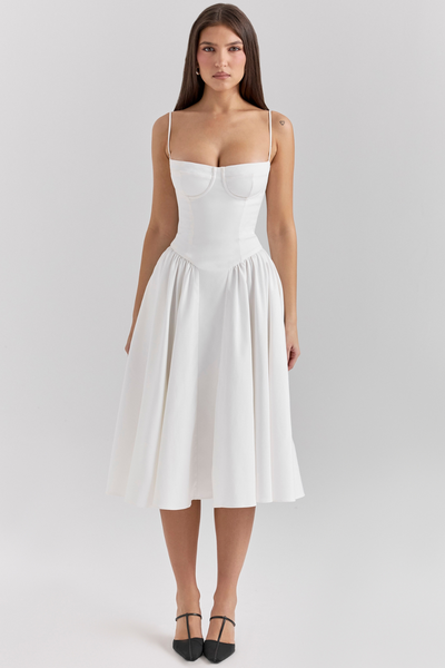Celine - Twill Corset Midi Dress