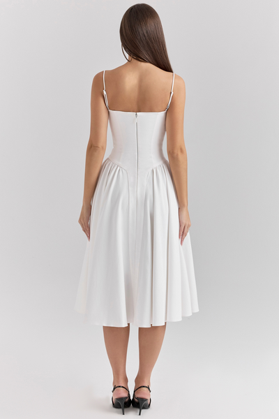 Celine - Twill Corset Midi Dress
