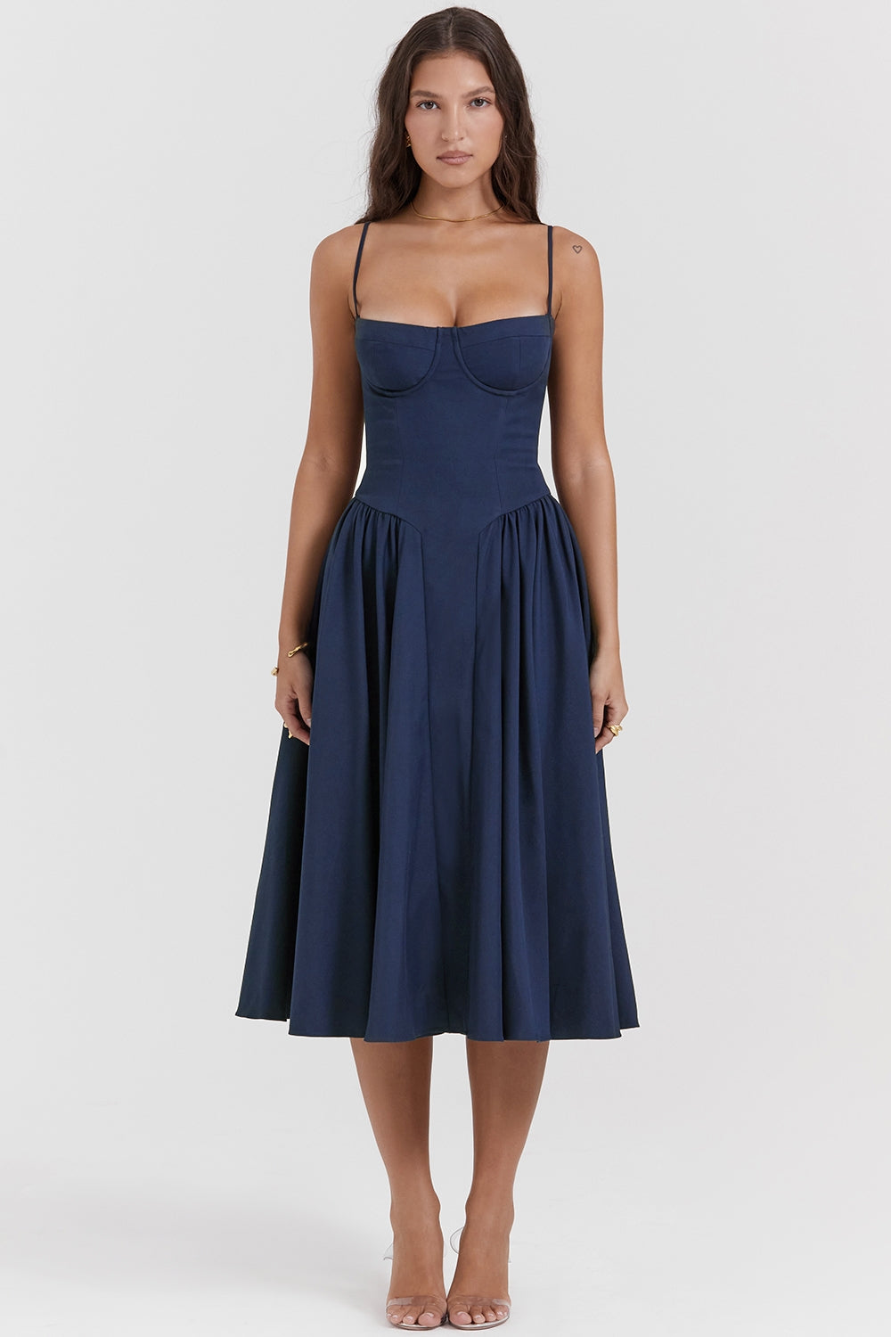 Celine - Twill Corset Midi Dress