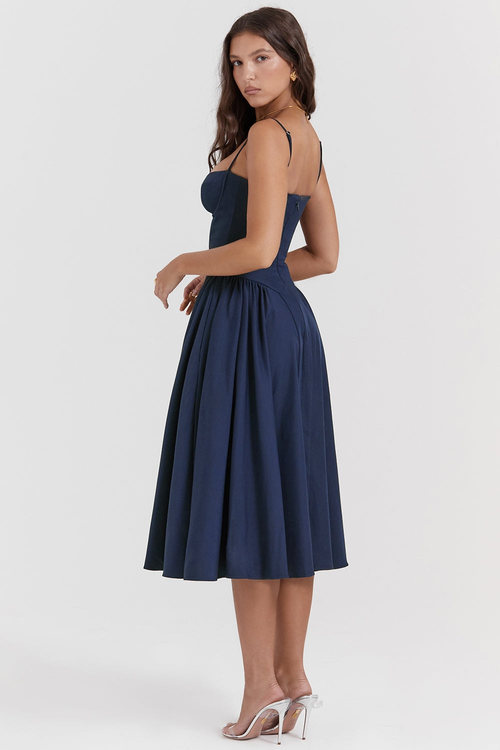 Celine - Twill Corset Midi Dress