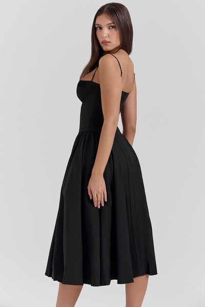 Celine - Twill Corset Midi Dress