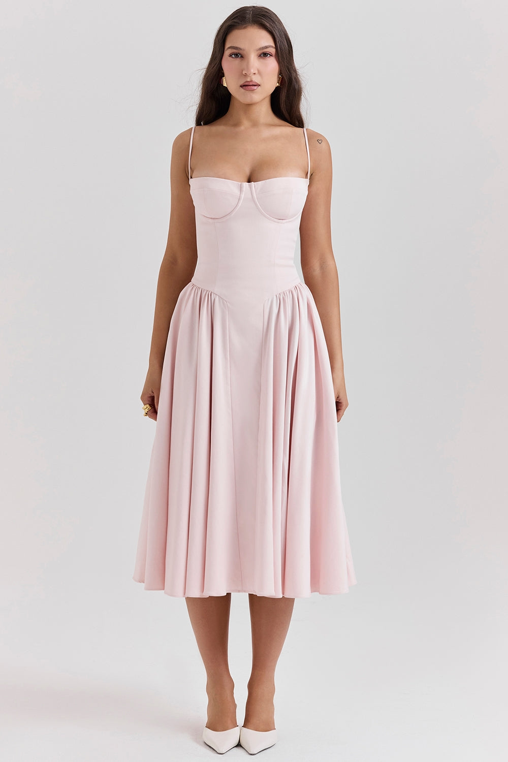 Celine - Twill Corset Midi Dress