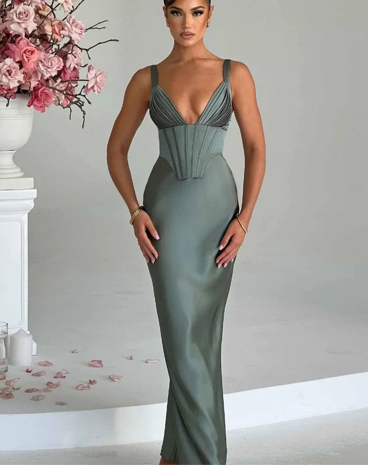 Ivory - Classy Satin Dress