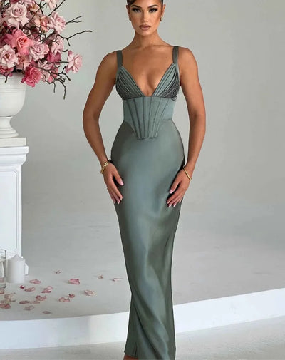 Ivory - Classy Satin Dress