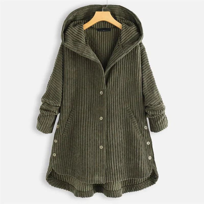 Tara – Corduroy Hooded Coat